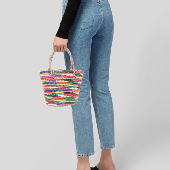 Sensi Studio Multicolor Woven Straw Baby Tote Bag - Picture 2 of 12